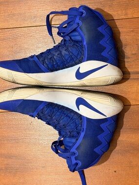 Nike Royal Blue High-Top Basketball Sneakers with White Swoosh